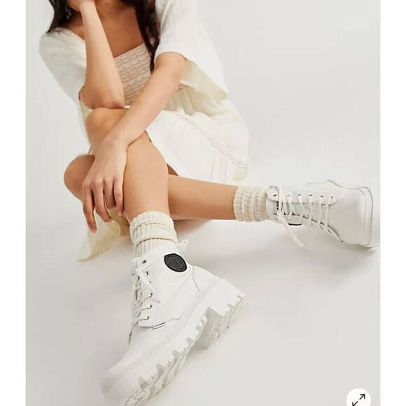 PALLADIUM - NWTIB - L Sz 11 (EUR 43) Pallabase Twill High Top in Stark White ♥️ - Picture 12 of 16